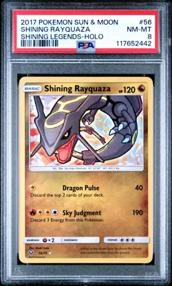 2017 POKEMON SHINING LEGENDS SHINING RAYQUAZA #56 HOLO PSA 8 NM #117652442 - Image 1