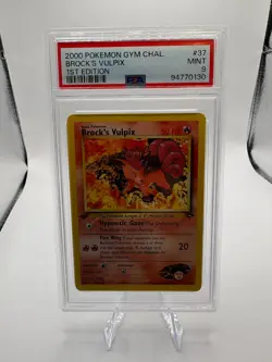 First Edition 2000 Pokemon Gym Challenge 37/132 Brock's Vulpix PSA Mint 9 - Image 3