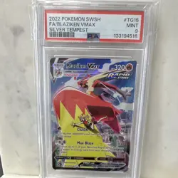 Pokemon TCG Blaziken VMAX TG15/30 Silver Tempest Full Art Ultra Rare Holo PSA 9 - Image 1