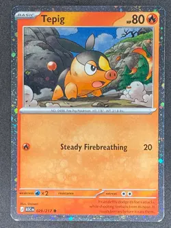 Pokemon Tepig Cosmos Holo 029/217 ASC Ascended Heroes NM - Image 1