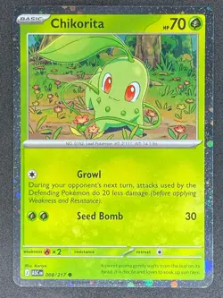Pokemon Chikorita Cosmos Holo 008/217 ASC Ascended Heroes NM - Image 1