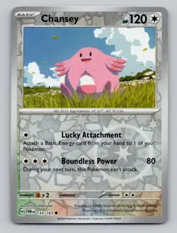 Reverse Holo Chansey 133/167 Common Twilight Masquerade Pokemon - Image 1