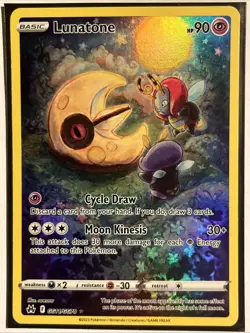 Pokemon TCG Lunatone GG11/GG70 Crown Zenith Holo Rare! NM Condition! - Image 3