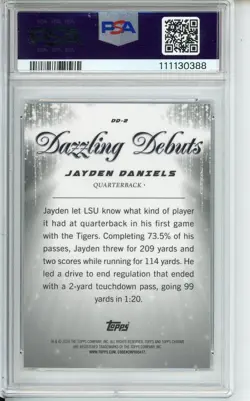 2024 TOPPS CHROME JAYDEN DANIELS DAZZLING DEBUTS CASE HIT PSA 10 ROOKIE RC #DD2 - Image 2