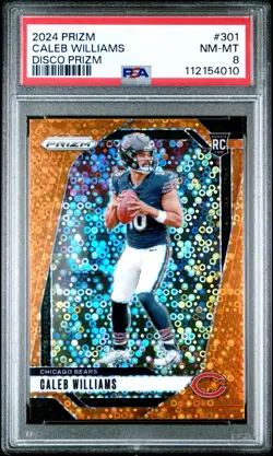 2024 Panini Prizm - Rookies Caleb Williams #301 Disco Prizm (RC) PSA 8 - Image 1