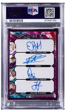 Lionel MESSI Ronaldo Zidane HAALAND 2024 LEAF DECADENCE OCTET AUTO 2/3 - Image 2