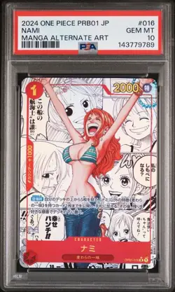 2024 One Piece Japanese PRB01 Nami Manga Alt Art 016 PSA 10 - Image 1