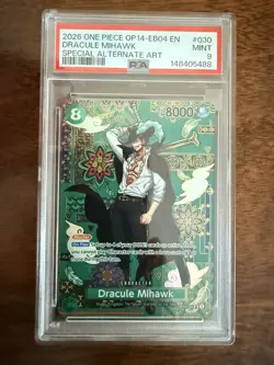 PSA 9 Dracule Mihawk (SP Alt) The Azure Sea's Seven OP12-030 EN One Piece B13 - Image 2