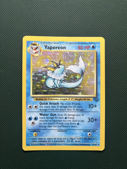 Pokemon TCG Vaporeon 12/64 Jungle Unlimited Holo Rare Card MP Condition - Image 1