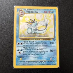 Pokemon TCG Vaporeon Holo Card Jungle 12/64 Rare Unlimited MP/HP - Image 1