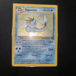 Pokemon TCG Vaporeon Holo Card Jungle 12/64 Rare Unlimited MP/HP - Image 3