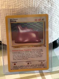 Pokemon Ditto 3/62 Holo Rare Fossil Set 1999 WOTC Unlimited Vintage TCG Card NM - Image 1