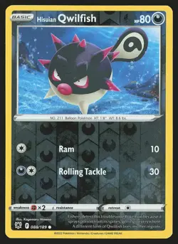 SWSH10: Astral Radiance Hisuian Qwilfish (88) #088/189 Reverse Holo Pokemon Card - Image 1