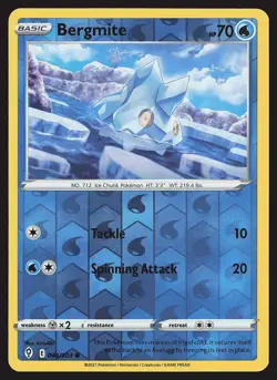 SWSH07: Evolving Skies Bergmite #044/203 Reverse Holo Pokemon Card - Image 1
