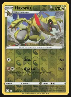 SWSH09: Brilliant Stars Haxorus #112/172 Reverse Holo Pokemon Card - Image 1