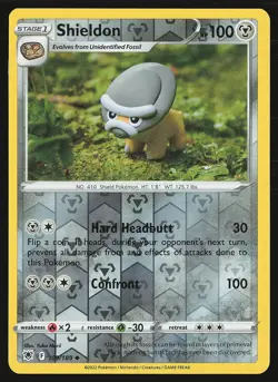 SWSH10: Astral Radiance Shieldon #109/189 Reverse Holo Pokemon Card - Image 1