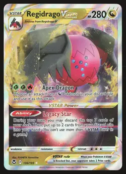 SWSH12: Silver Tempest Regidrago VSTAR #136/195 Ultra Rare Pokemon Card - Image 1