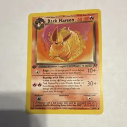 Pokemon 1st Edition Dark Flareon Rare Team Rocket 35/82 Regular Card - Image 1