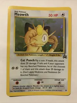 Pokemon Meowth Nintendo Black Star Promo 10 Holo Pokemon Card - Image 1