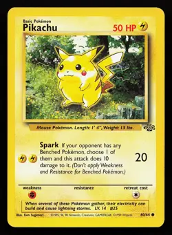 Pikachu 60/64 Common Jungle Pokemon Card - Image 1