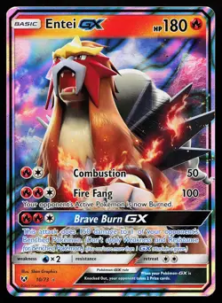 Entei GX 10/73 Ultra Rare Shining Legends Pokemon Card - Image 1