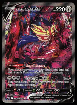 Zamazenta V GG54/GG70 Ultra Rare Crown Zenith Galarian Gallery Pokemon Card - Image 1