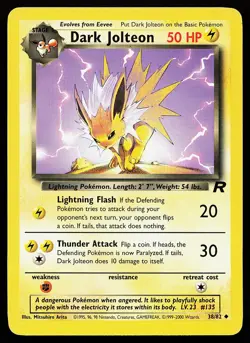 Dark Jolteon 38/82 Uncommon Team Rocket Pokemon Card - Image 1