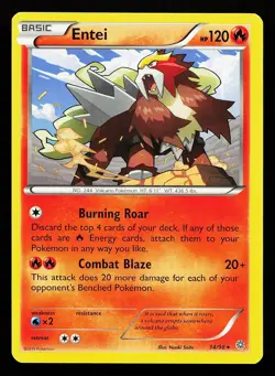 Entei 14/98 Regular Rare Ancient Origins Pokemon Card - Image 1