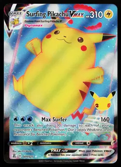 Surfing Pikachu VMAX 009/025 Ultra Rare Celebrations Pokemon Card - Image 1