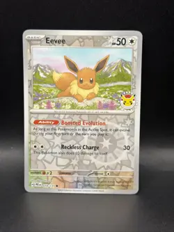 Pokemon Eevee TCG Reverse Cosmos Holo Card 074/131 Pokemon Day 2025 Stamp - Image 1