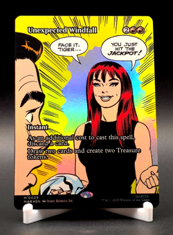 Unexpected Windfall Magic The Gathering Spider-Man Mythic Borderless Foil #29 - Image 1