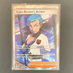 🔥 Pokemon Team Rocket's Archer 223/182 Full Art Ultra Rare Holo Sv10 🔥 - Image 1
