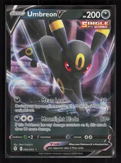 Umbreon V Holo Ultra Rare Pokemon SWSH07: Evolving Skies 094/203 NM - Image 1