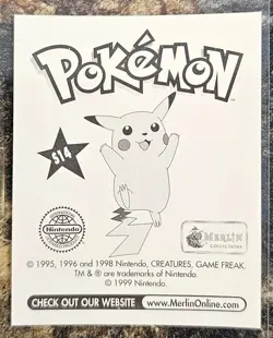 Pokemon 1999 Topps Merlin Sticker Muk Holo Prism S14 NM or better - Image 2