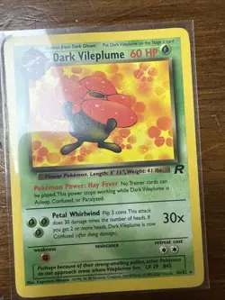 Dark Vileplume 30/82, Team Rocket, Pokemon TCG, Unlimited 2000 WOTC, Vintage, LP - Image 1
