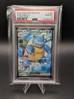 2023 Pokemon Mew EN-151 #184 Blastoise EX - Holo Ultra Rare PSA 10 GEM MINT - Image 1