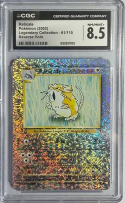 Raticate 61/110 Legendary Collection Reverse Holo Rare Pokemon TCG CGC 9 NM mint - Image 1