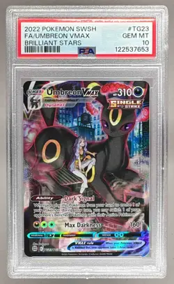 2022 Pokemon Sword & Shield Brilliant Stars TG23 Umbreon VMAX PSA 10 122537653 - Image 1