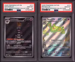 Pokemon 2025 Gothitelle 211 Reuniclus 212 Sequential Tech Sticker GEM MT PSA 10 - Image 1