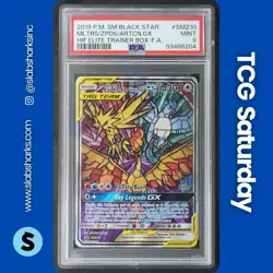 2019 POKEMON SM BS PROMO H.F. ETB #SM210 MOLTRES ZAPDOS ARTICUNO TAG TEAM PSA 9 - Image 1