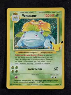 2021 Pokemon VENUSAUR #15/102Celebrations Classic Collection Holo Rare English - Image 1