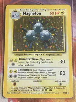 Pokemon TCG: 1999 Base Set Unlimited Magneton Holo 9/102 - Image 1