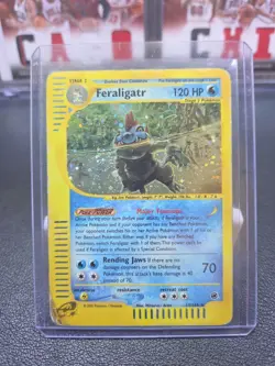 Pokemon TCG Feraligatr Holo Swirl Rare 12/165 Expedition E-Reader WOTC HP DMG - Image 1