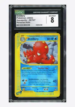 Pokemon CGC 8 Octillery Reverse Holo 2003 26/147 Aquapolis English - Image 1