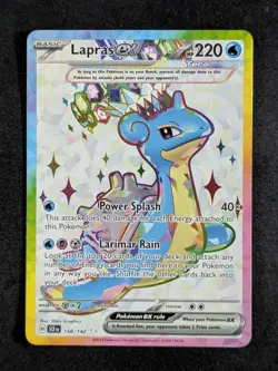 2024 Pokemon LAPRAS EX #158/142 Stellar Crown Ultra Rare Full Art English - Image 1