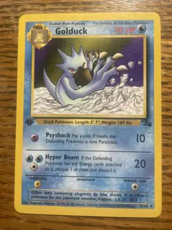 Golduck - 35/62 1st Edition Fossil Regular Pokemon TCG - Image 1