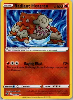 Radiant Heatran 027/189 Radiant Rare Astral Radiance Pokemon Holo Near Mint - Image 1
