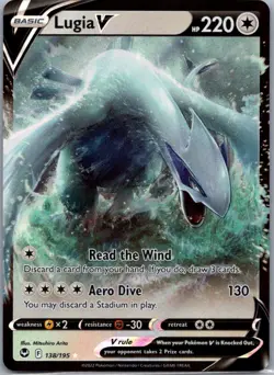 Lugia V 138/195 Holo V Rare Silver Tempest Pokemon Holo Near Mint - Image 1