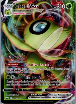 Celebi VMAX 008/198 Holo VMAX Rare Chilling Reign Pokemon Holo Near Mint - Image 1