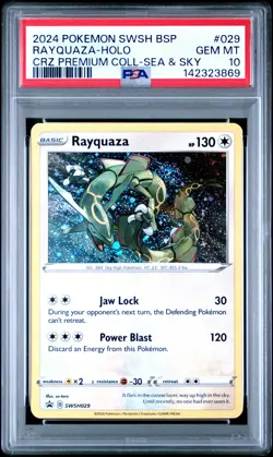 2024 POKEMON SWSH BLACK STAR PROMO #029 RAYQUAZA-HOLO PSA 10 - Image 1